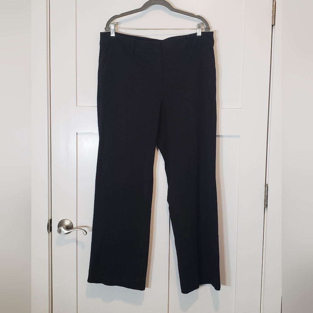 Talbots Newport Pant Black Stretch High Waisted Front & Rear Pockets Size 16L